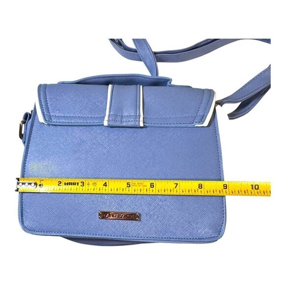 Rampage Womens Blue Faux Leather Crossbody Bag 9” X 7.5”Adjustable Strap & Gold- - Picture 5 of 9